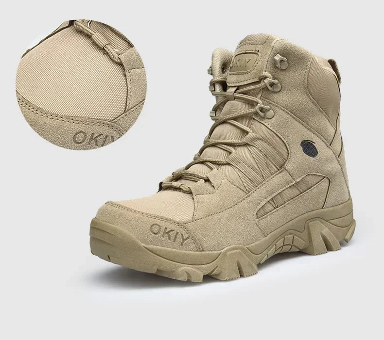 Men's Desert Tactical-Style Boots – Lace-Up Outdoor Ankle Boots