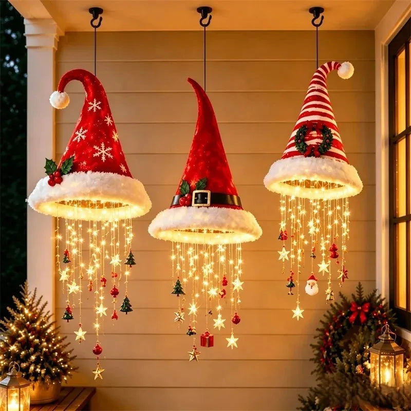 Santa Hat Hanging LED Decoration — Single Piece