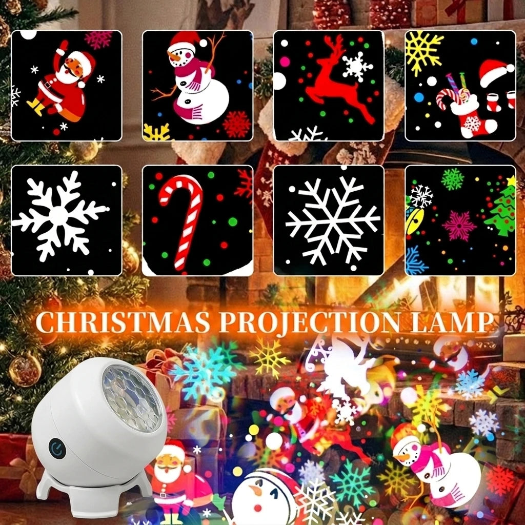 USB-C Holiday Projector — White Housing, Christmas or Snowflake