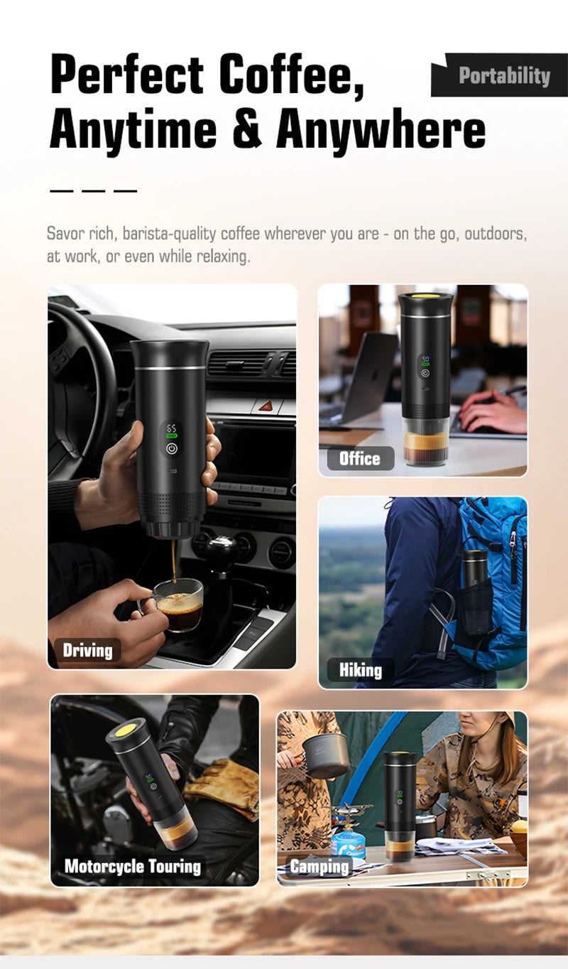DENOKIN Portable Espresso Maker – Digital Display & 3-in-1 Brewing