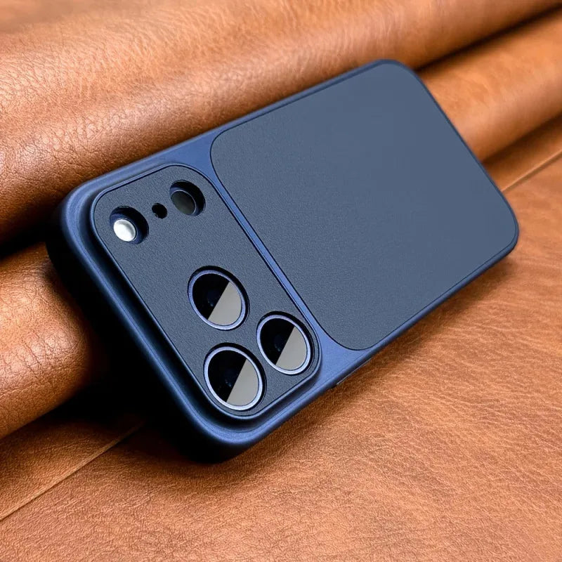 Retro PU Leather-Style iPhone Case – Slim Fit & Camera Surround