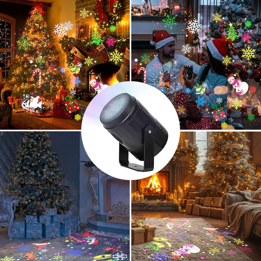 USB-C Holiday Projector — Black Housing, Christmas or Snowflake