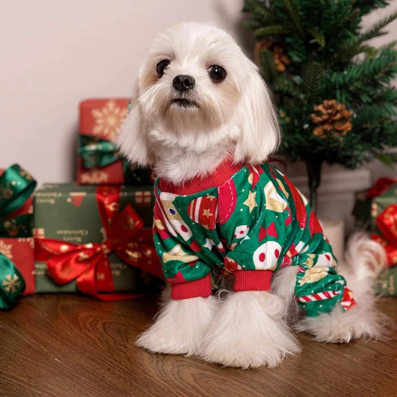 Christmas Stocking Print Dog Pajamas