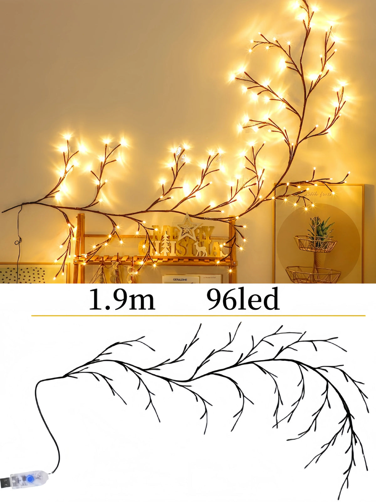 USB Willow Vine Lights — 72, 96 or 144 LEDs