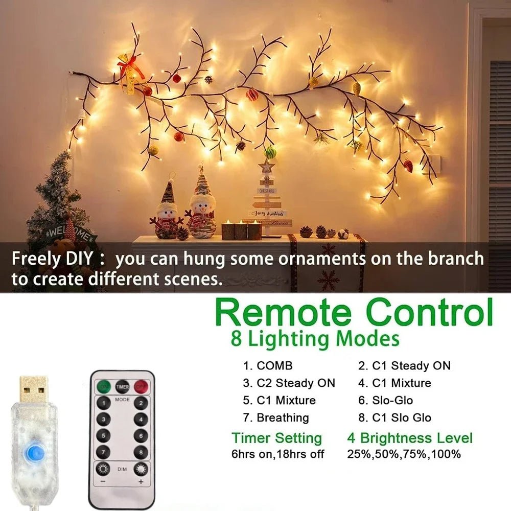 USB Willow Vine Lights — 72, 96 or 144 LEDs