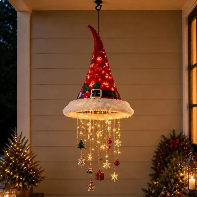 Santa Hat Hanging LED Decoration — Single Piece