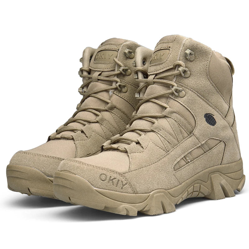 Men's Desert Tactical-Style Boots – Lace-Up Outdoor Ankle Boots
