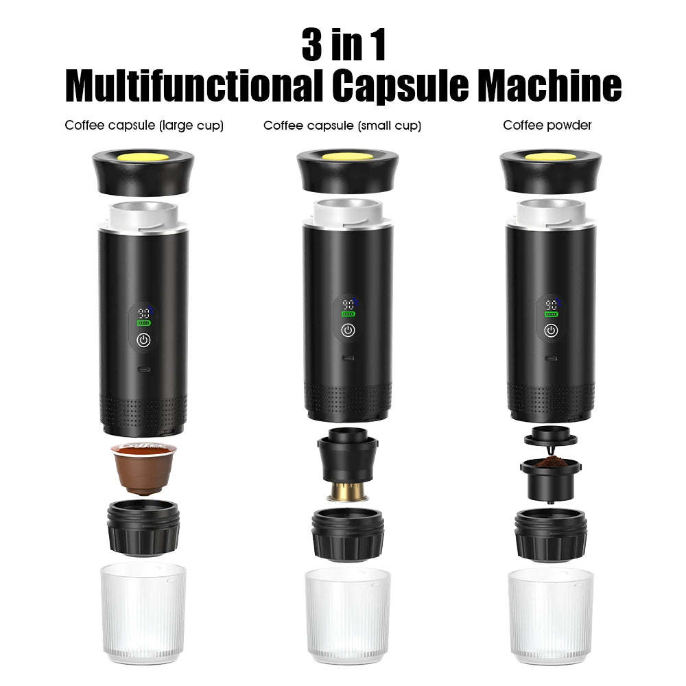 DENOKIN Portable Espresso Maker – Digital Display & 3-in-1 Brewing