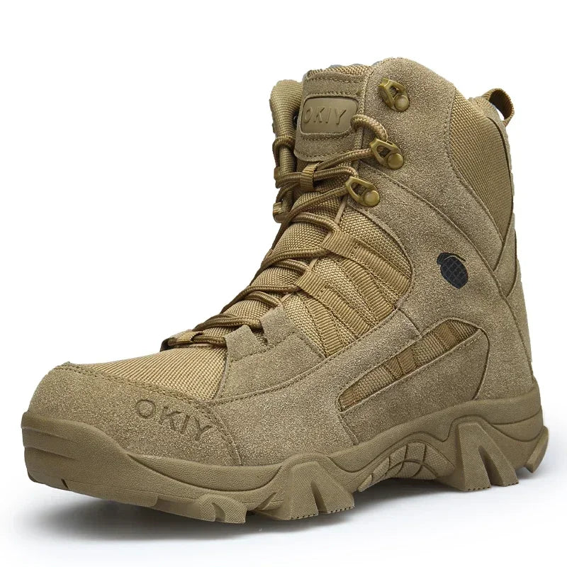 Men's Desert Tactical-Style Boots – Lace-Up Outdoor Ankle Boots
