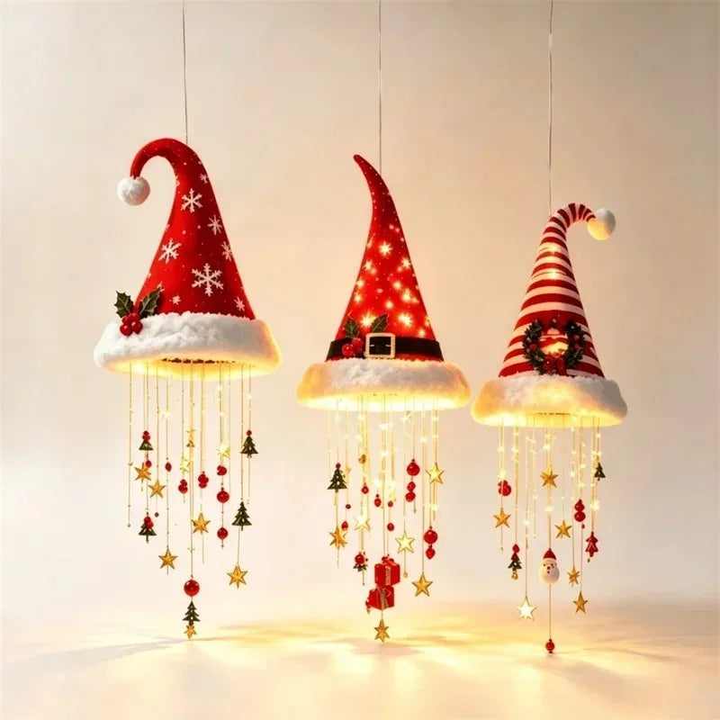 Santa Hat Hanging LED Decoration — Single Piece