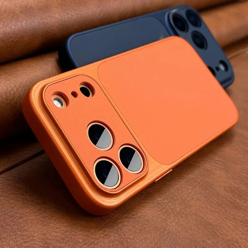 Retro PU Leather-Style iPhone Case – Slim Fit & Camera Surround