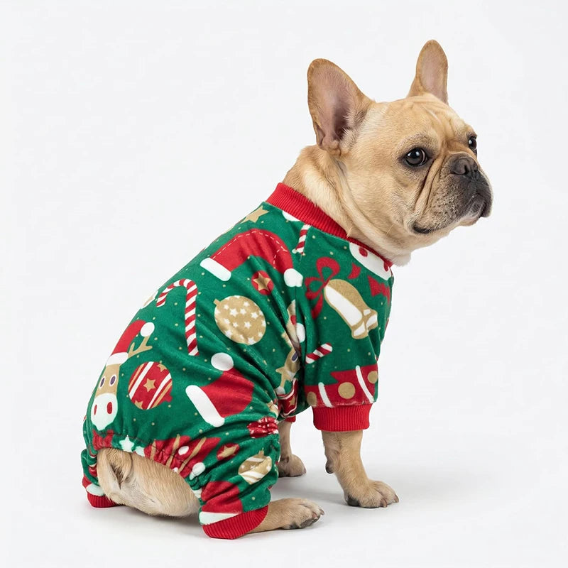 Christmas Stocking Print Dog Pajamas