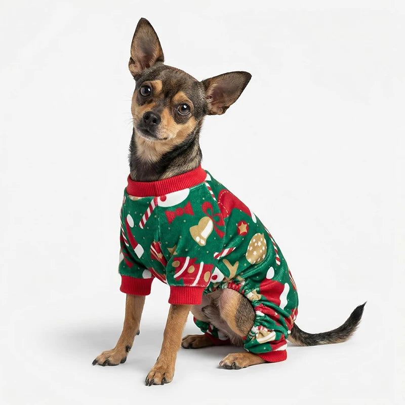Christmas Stocking Print Dog Pajamas